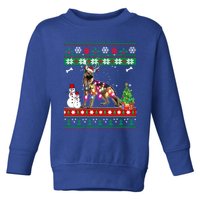 Ger Shepherd Christmas Lights Funny Xmas Dog Gift Toddler Sweatshirt