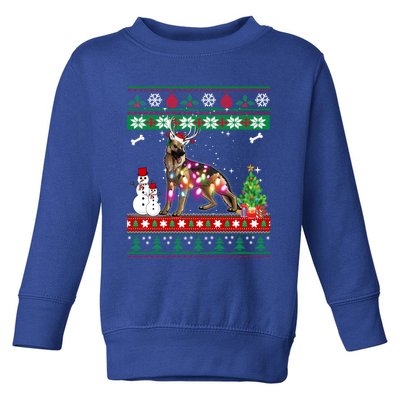 Ger Shepherd Christmas Lights Funny Xmas Dog Gift Toddler Sweatshirt