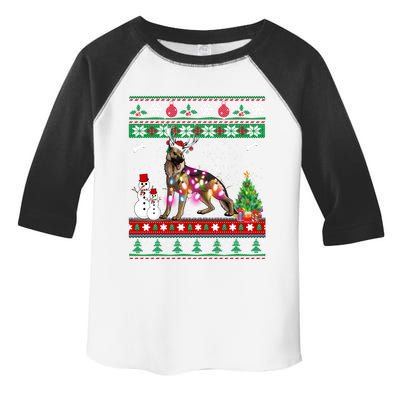 Ger Shepherd Christmas Lights Funny Xmas Dog Gift Toddler Fine Jersey T-Shirt