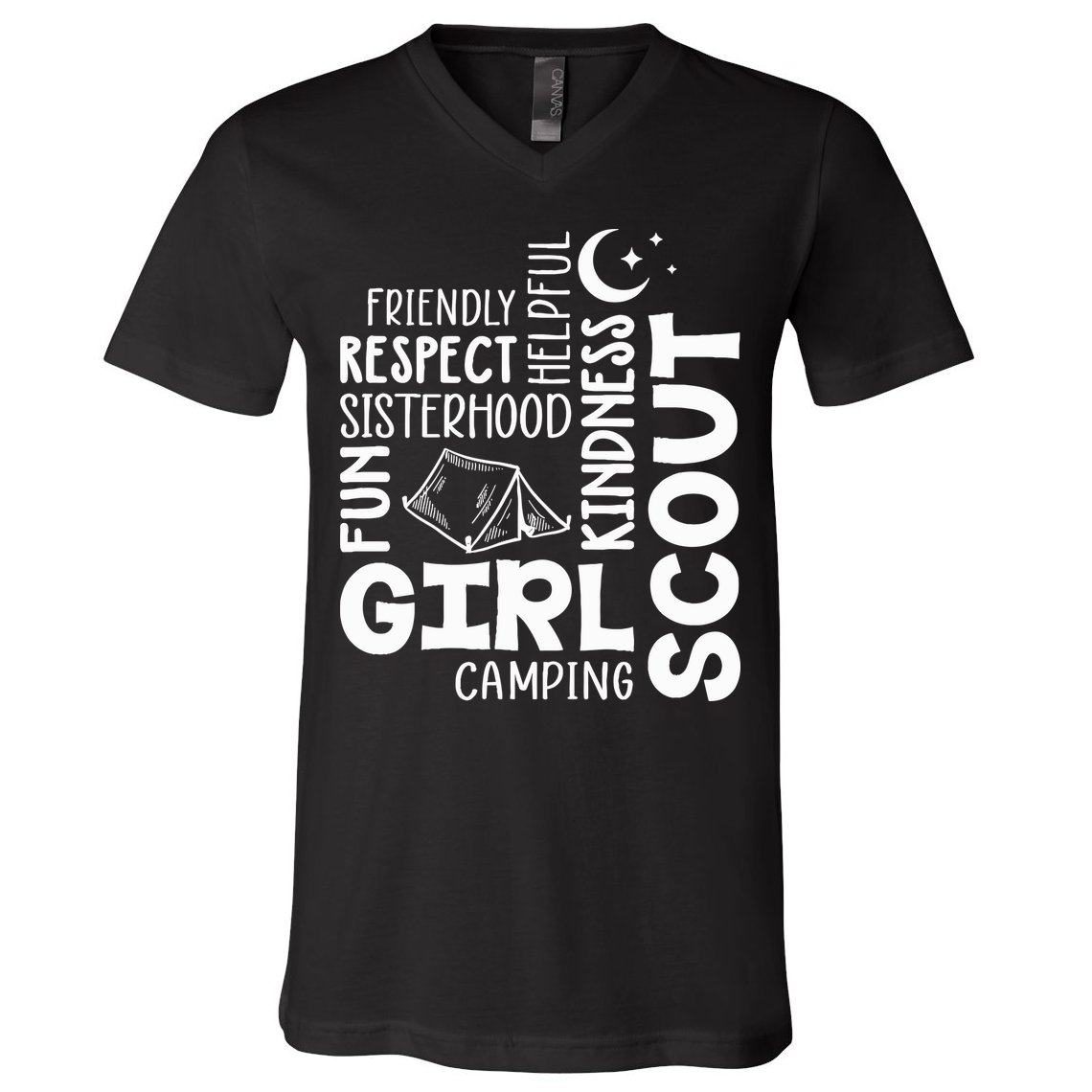 Girl Scout Camping Adventure Scout Troop Cookie Dealer V-Neck T-Shirt