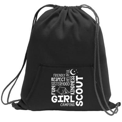 Girl Scout Camping Adventure Scout Troop Cookie Dealer Sweatshirt Cinch Pack Bag