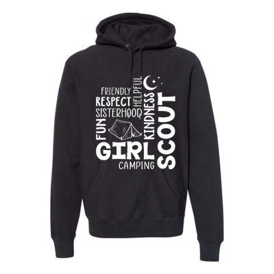 Girl Scout Camping Adventure Scout Troop Cookie Dealer Premium Hoodie