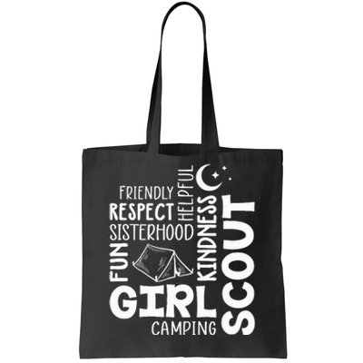 Girl Scout Camping Adventure Scout Troop Cookie Dealer Tote Bag