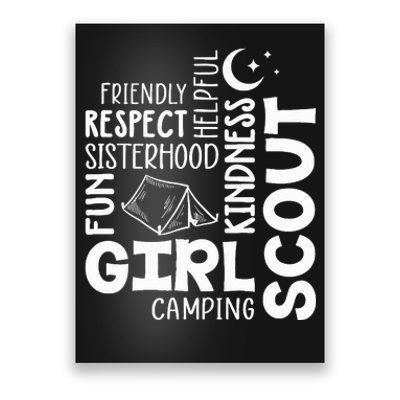 Girl Scout Camping Adventure Scout Troop Cookie Dealer Poster