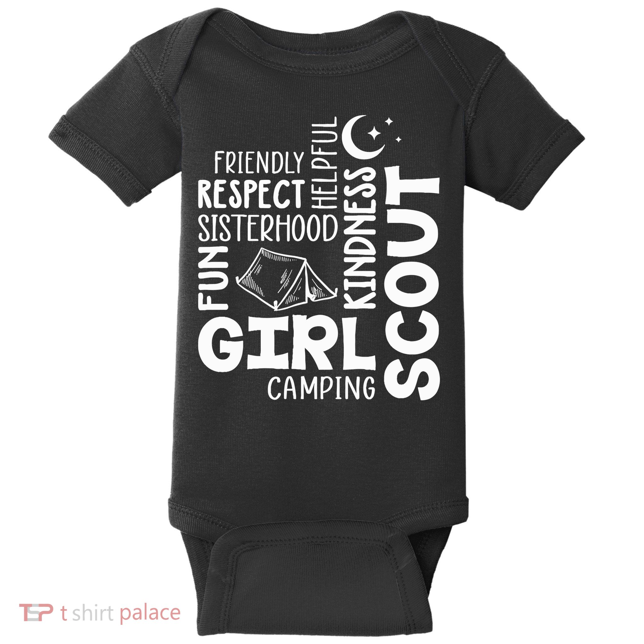 Girl Scout Camping Adventure Scout Troop Cookie Dealer Baby Bodysuit