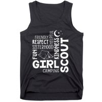 Girl Scout Camping Adventure Scout Troop Cookie Dealer Tank Top