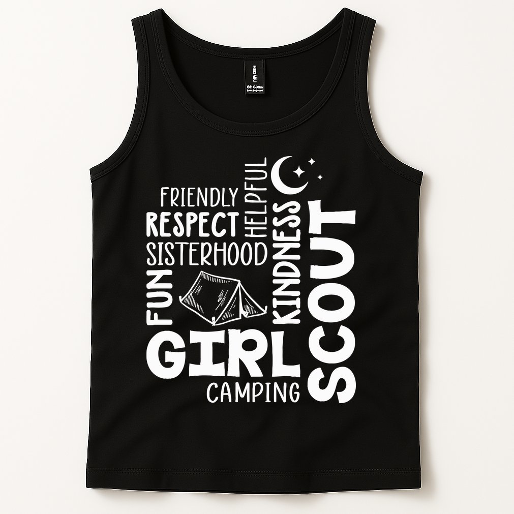 Girl Scout Camping Adventure Scout Troop Cookie Dealer Tank Top