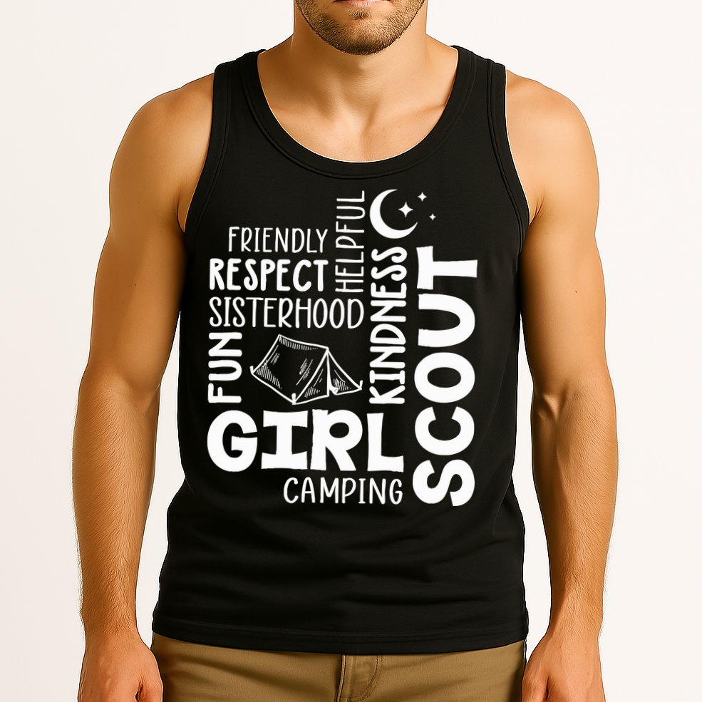Girl Scout Camping Adventure Scout Troop Cookie Dealer Tank Top