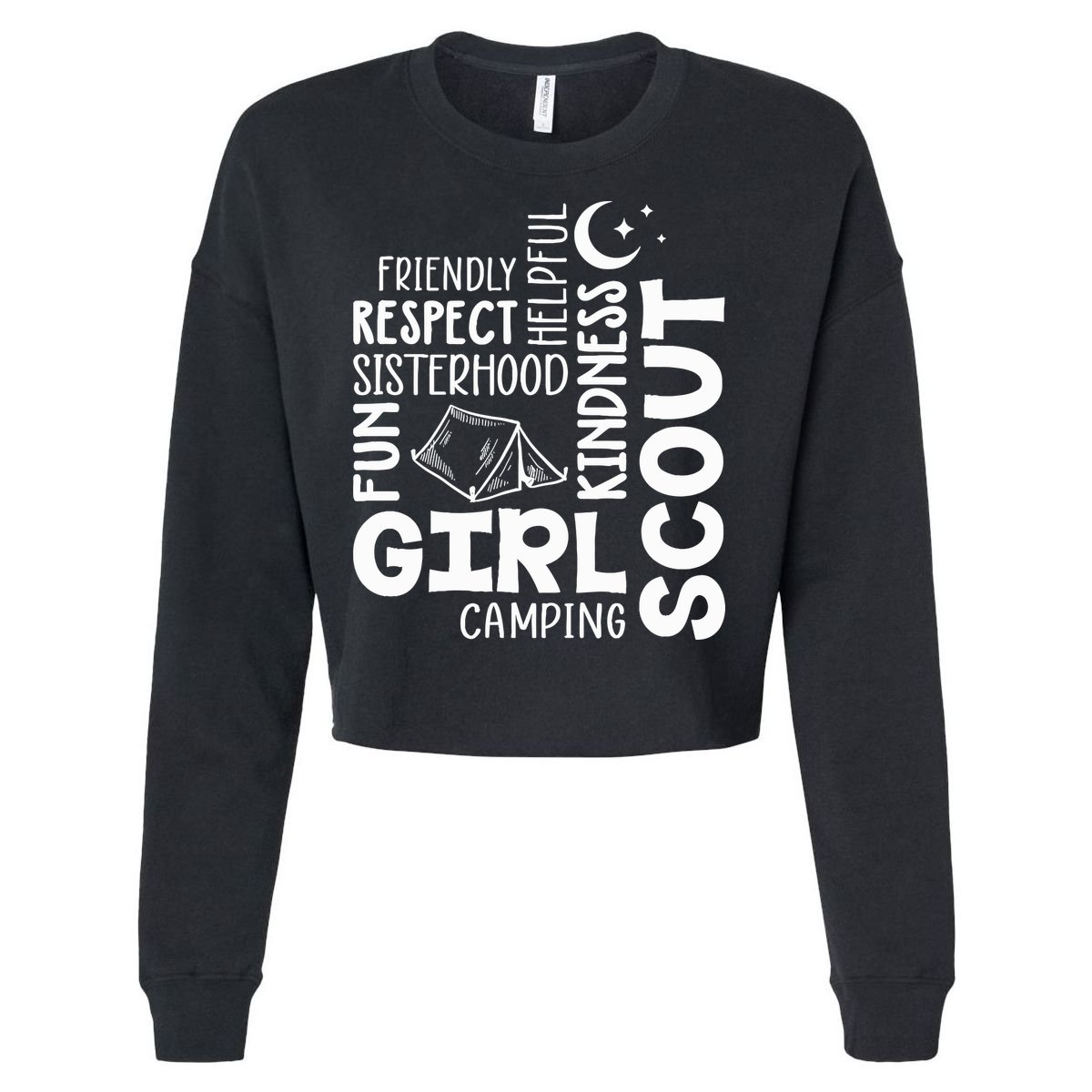 Girl Scout Camping Adventure Scout Troop Cookie Dealer Cropped Pullover Crew