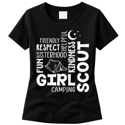 Girl Scout Camping Adventure Scout Troop Cookie Dealer Womens T-Shirt