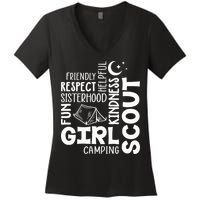 Girl Scout Camping Adventure Scout Troop Cookie Dealer Women's V-Neck T-Shirt