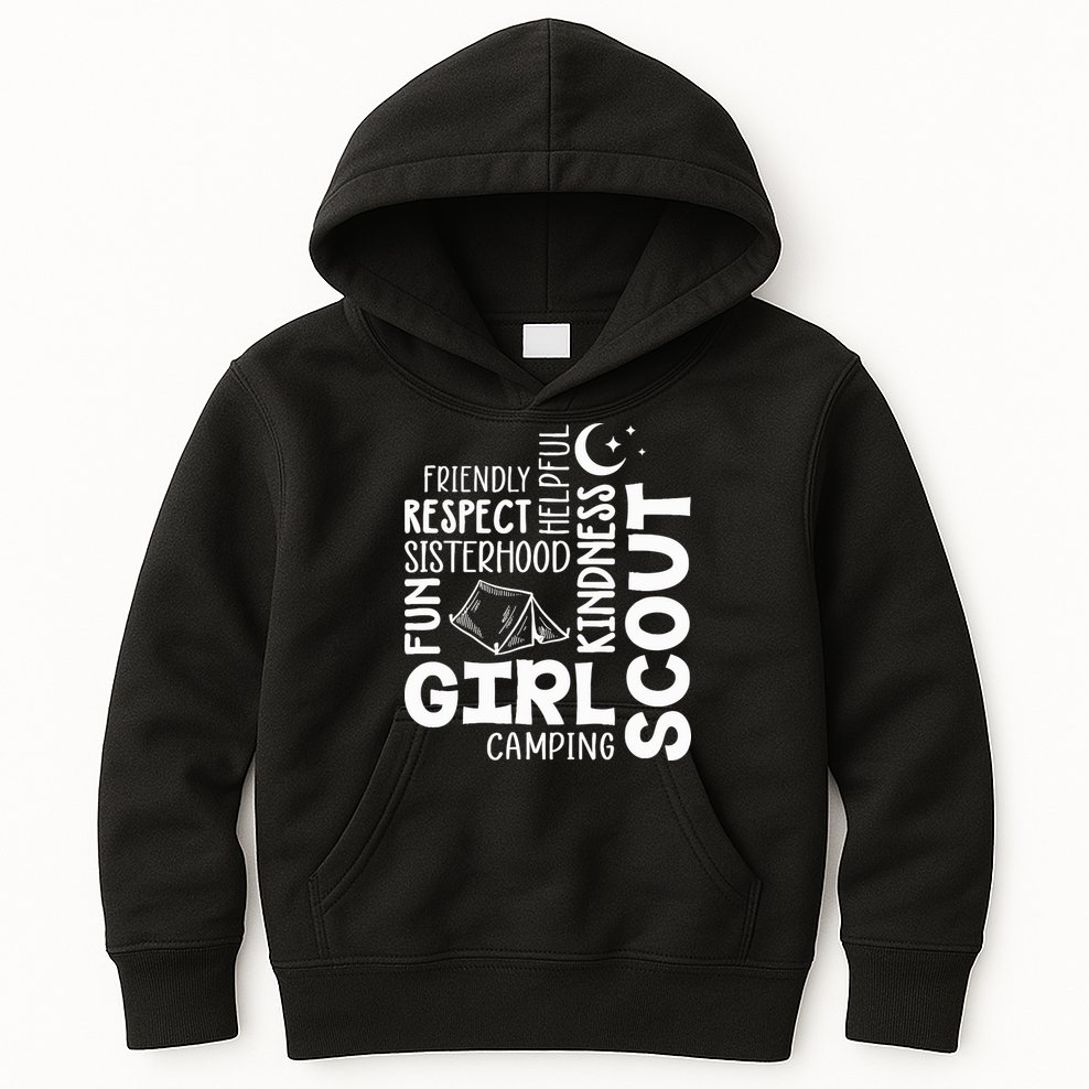 Girl Scout Camping Adventure Scout Troop Cookie Dealer Kids Hoodie