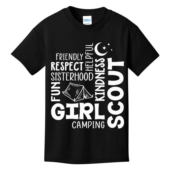 Girl Scout Camping Adventure Scout Troop Cookie Dealer Kids T-Shirt