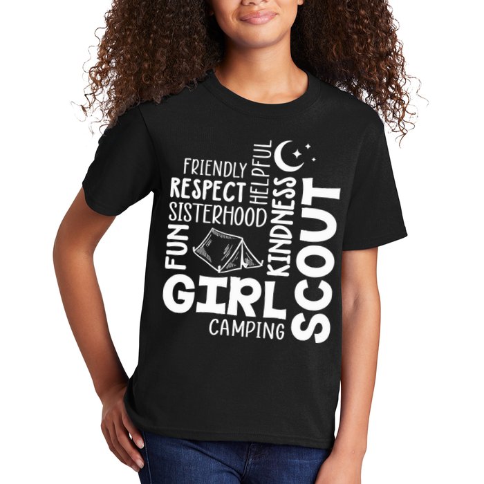 Girl Scout Camping Adventure Scout Troop Cookie Dealer Kids T-Shirt