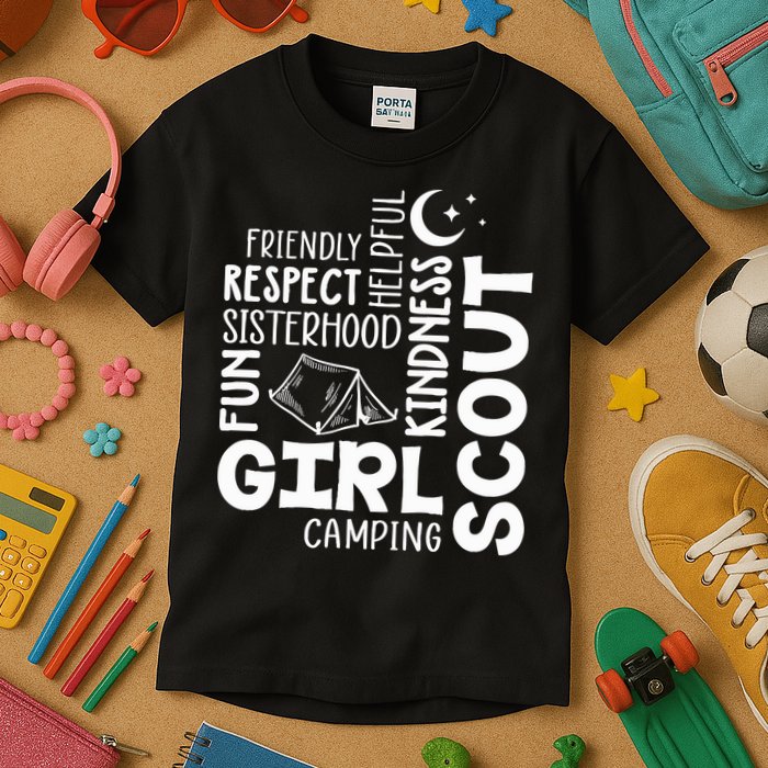 Girl Scout Camping Adventure Scout Troop Cookie Dealer Kids T-Shirt