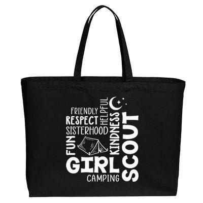 Girl Scout Camping Adventure Scout Troop Cookie Dealer Cotton Canvas Jumbo Tote