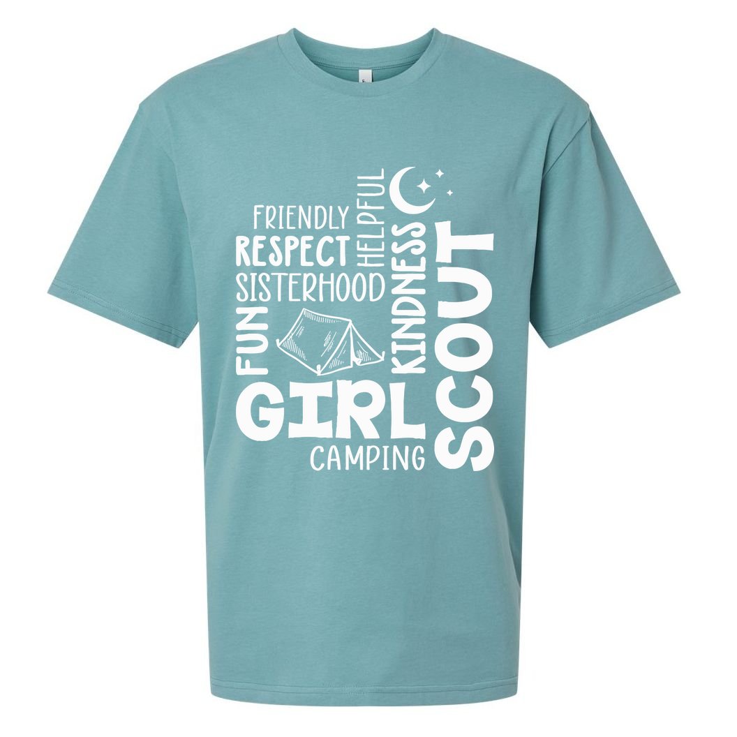 Girl Scout Camping Adventure Scout Troop Cookie Dealer Sueded Cloud Jersey T-Shirt