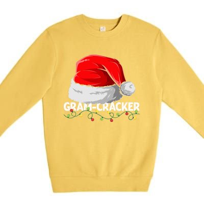 Gramcracker Santa Christmas Family Matching Pajamas Mama Gift Premium Crewneck Sweatshirt