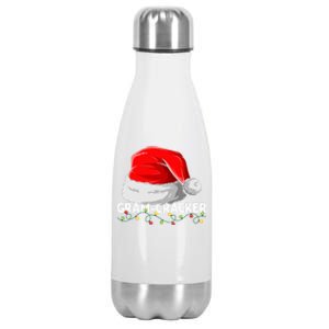 Gramcracker Santa Christmas Family Matching Pajamas Mama Gift Stainless Steel Insulated Water Bottle