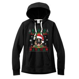 Ger Shepherd Christmas Santa Ugly Sweater Dog Lover Xmas Gift Women's Fleece Hoodie