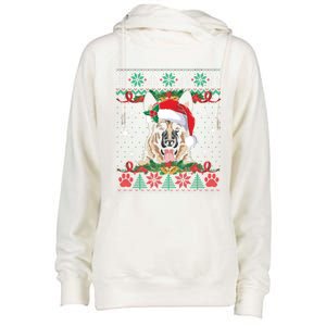 Ger Shepherd Christmas Santa Ugly Sweater Dog Lover Xmas Gift Womens Funnel Neck Pullover Hood