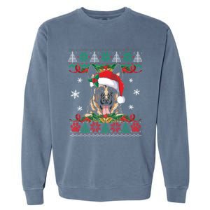 Ger Shepherd Christmas Santa Ugly Sweater Dog Lover Xmas Gift Garment-Dyed Sweatshirt