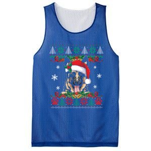 Ger Shepherd Christmas Santa Ugly Sweater Dog Lover Xmas Gift Mesh Reversible Basketball Jersey Tank