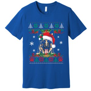 Ger Shepherd Christmas Santa Ugly Sweater Dog Lover Xmas Gift Premium T-Shirt