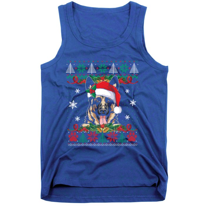 Ger Shepherd Christmas Santa Ugly Sweater Dog Lover Xmas Gift Tank Top