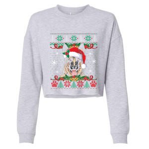 Ger Shepherd Christmas Santa Ugly Sweater Dog Lover Xmas Gift Cropped Pullover Crew