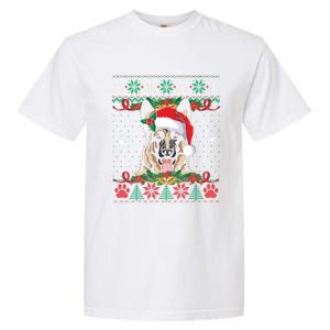 Ger Shepherd Christmas Santa Ugly Sweater Dog Lover Xmas Gift Garment-Dyed Heavyweight T-Shirt