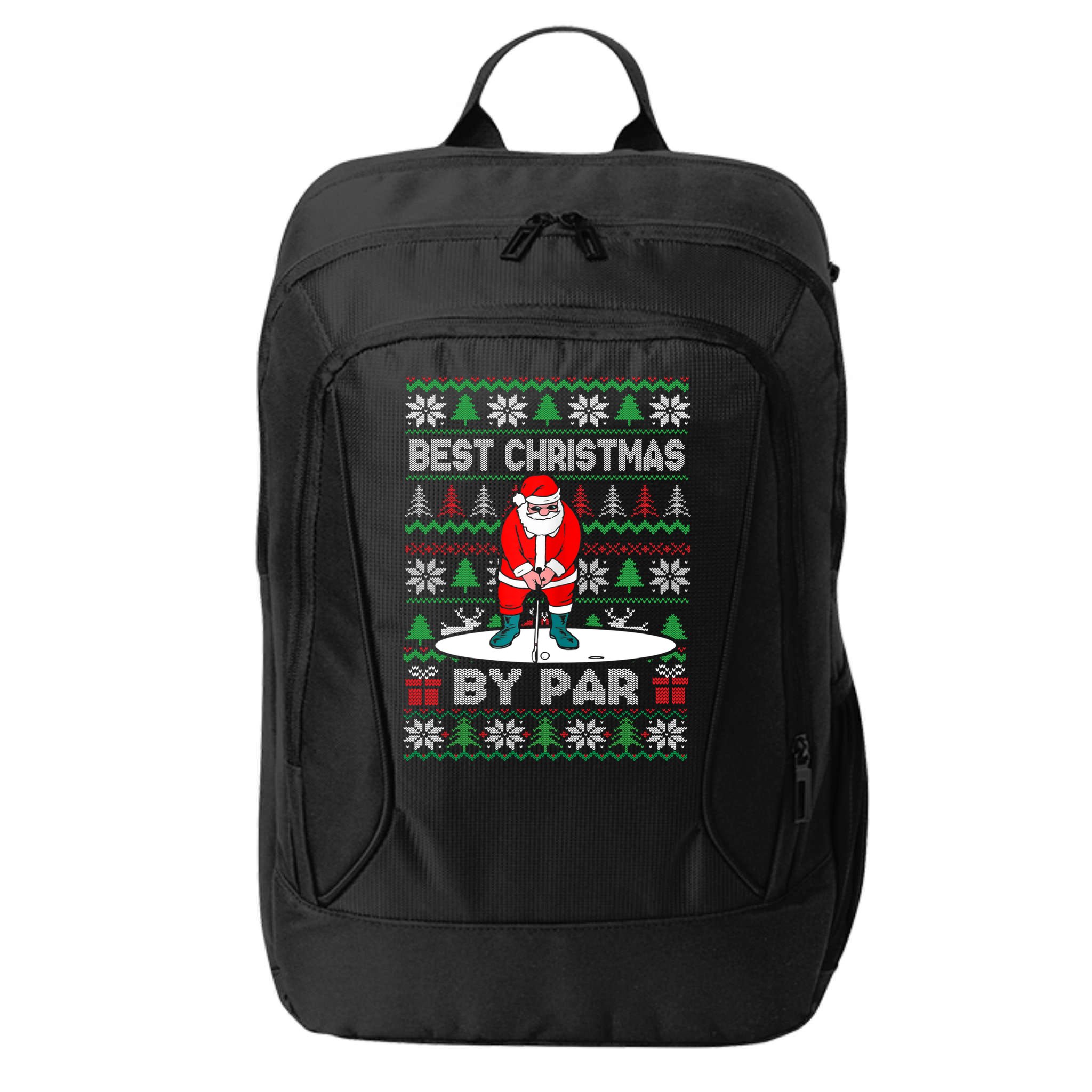 Golf Santa Claus Best Christmas By Par City Backpack