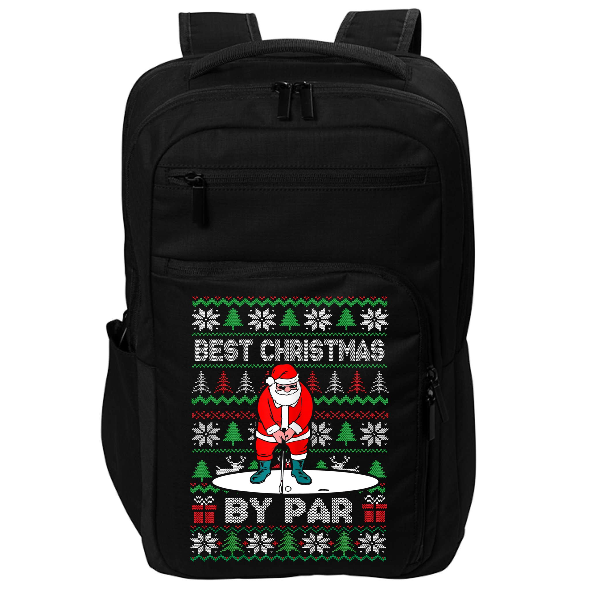 Golf Santa Claus Best Christmas By Par Impact Tech Backpack