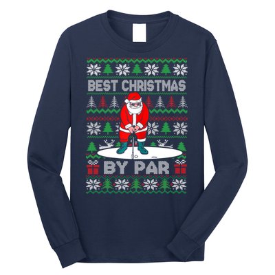 Golf Santa Claus Best Christmas By Par Long Sleeve Shirt