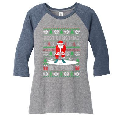 Golf Santa Claus Best Christmas By Par Women's Tri-Blend 3/4-Sleeve Raglan Shirt