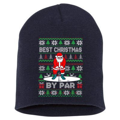 Golf Santa Claus Best Christmas By Par Short Acrylic Beanie