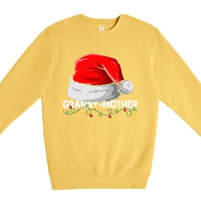 Grannymother Santa Christmas Family Matching Pajamas Mama Cool Gift Premium Crewneck Sweatshirt