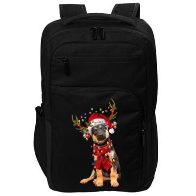 Ger Shepherd Christmas Snow Layers Santa Dog Ugly Xmas Gift Impact Tech Backpack