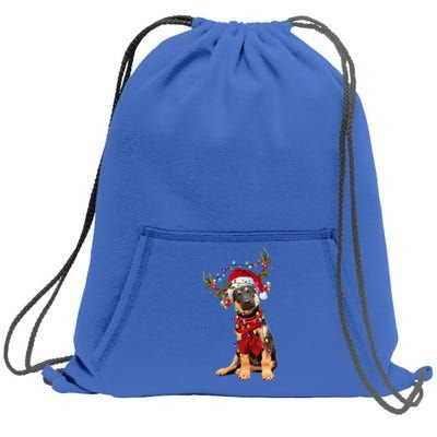 Ger Shepherd Christmas Snow Layers Santa Dog Ugly Xmas Gift Sweatshirt Cinch Pack Bag