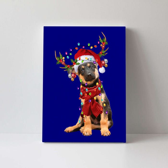 Ger Shepherd Christmas Snow Layers Santa Dog Ugly Xmas Gift Canvas