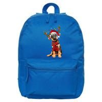 Ger Shepherd Christmas Snow Layers Santa Dog Ugly Xmas Gift 16 in Basic Backpack