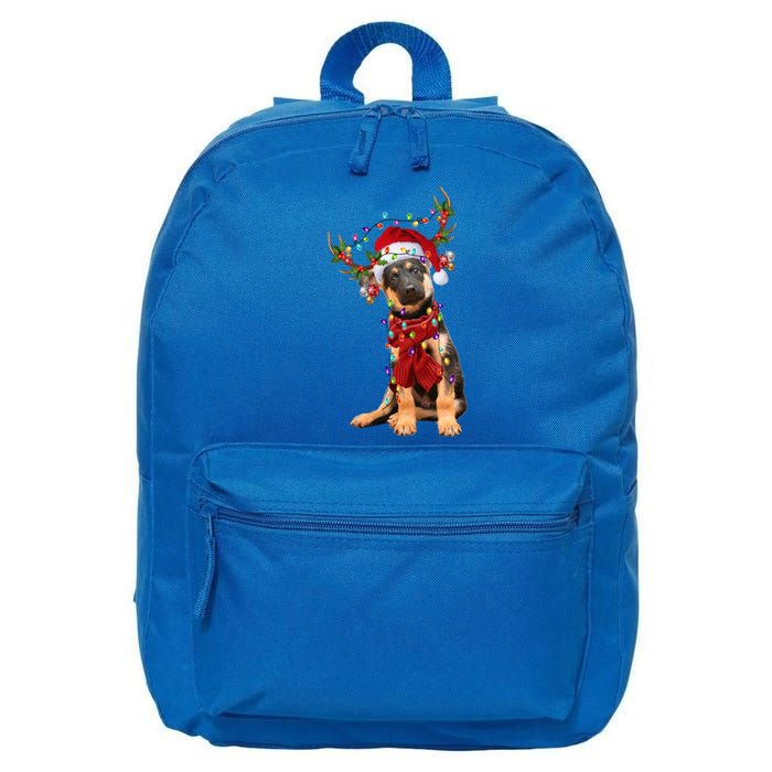 Ger Shepherd Christmas Snow Layers Santa Dog Ugly Xmas Gift 16 in Basic Backpack