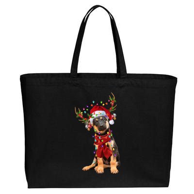 Ger Shepherd Christmas Snow Layers Santa Dog Ugly Xmas Gift Cotton Canvas Jumbo Tote