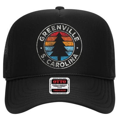 Greenville South Carolina Sc Vintage High Crown Mesh Back Trucker Hat