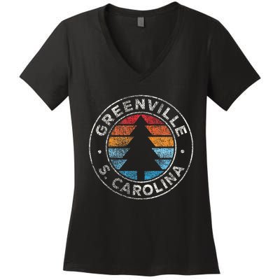 Greenville South Carolina Sc Vintage Women's V-Neck T-Shirt