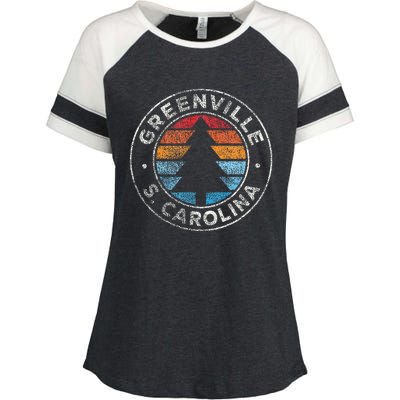 Greenville South Carolina Sc Vintage Enza Ladies Jersey Colorblock Tee