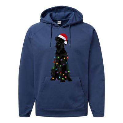 Giant Schnauzer Christmas Lights Xmas Dog Lover Gift Performance Fleece Hoodie