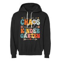Groovy Some Call It Chaos We Call It Kindergarten Teachers Garment-Dyed Fleece Hoodie