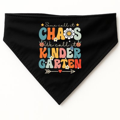 Groovy Some Call It Chaos We Call It Kindergarten Teachers USA-Made Doggie Bandana