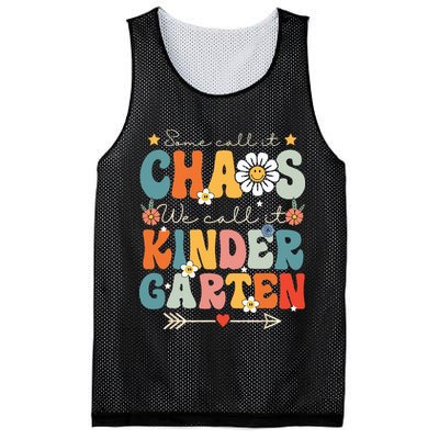 Groovy Some Call It Chaos We Call It Kindergarten Teachers Mesh Reversible Basketball Jersey Tank